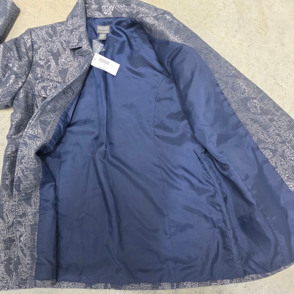 Additions by Chico's Smokey Shine Dulci II Jacket Sapphire Smoke Size 10 - Picture 8 of 9
